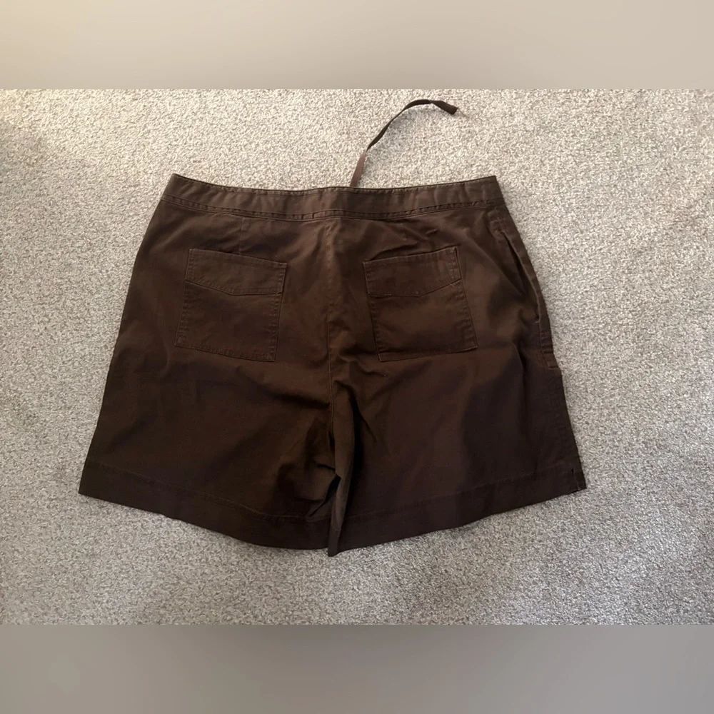 J. Jill Brown Drawstring Cotton Shorts - Picture 2 of 12